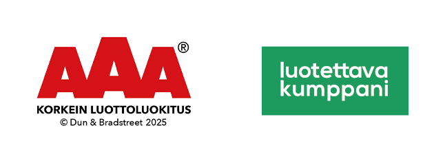 Luottoluokitus ja luotettava kumppani logot